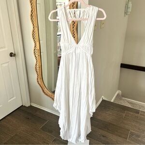 Free People / New Romantics White Boho Open Back Dress sundress
